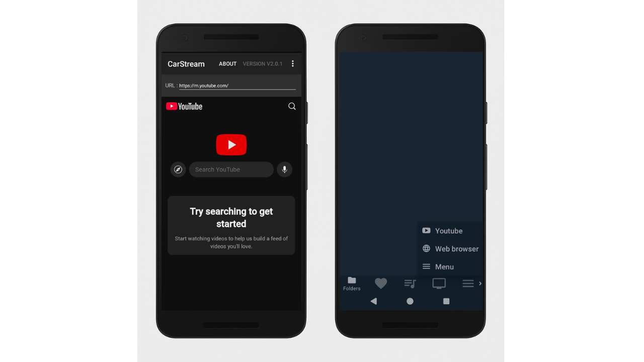 Screenshot of CarStream vs Fermata Auto User Interface